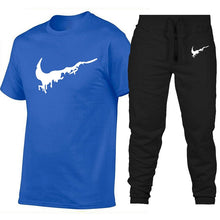 Load image into Gallery viewer, New Fashion printing suits sportwear Gyms Fitness trousers/Men's Sets T Shirts+pants Two Pieces Sets Casual Tracksuit Men3XL