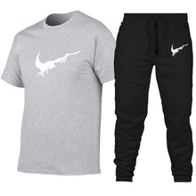 Load image into Gallery viewer, New Fashion printing suits sportwear Gyms Fitness trousers/Men's Sets T Shirts+pants Two Pieces Sets Casual Tracksuit Men3XL