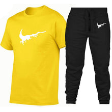 Load image into Gallery viewer, New Fashion printing suits sportwear Gyms Fitness trousers/Men's Sets T Shirts+pants Two Pieces Sets Casual Tracksuit Men3XL