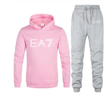 Load image into Gallery viewer, New 2019 Brand Tracksuit Fashion EA7 Men Sportswear Two Piece Sets All Cotton Fleece Thick hoodie+Pants Sporting Suit Male