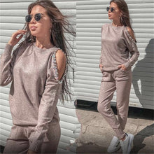 Load image into Gallery viewer, Women's Tracksuit knitted Suits 2 Piece Set Handmade