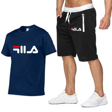 Load image into Gallery viewer, Top Brand Men's Sets Summer Fashion Print Shorts Pants+T shirts Set Men Short Sleeve Shirts Casual Men Clothing Sets Tracksuit