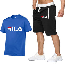 Load image into Gallery viewer, Top Brand Men's Sets Summer Fashion Print Shorts Pants+T shirts Set Men Short Sleeve Shirts Casual Men Clothing Sets Tracksuit