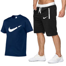 Load image into Gallery viewer, 2019 Summer Sportwear Clothing Mens Set Tracksuit Brand T shirts + Shorts Sets Mens Fashion Two Pieces Sets High Quality Suit