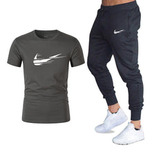 Load image into Gallery viewer, Summer New Tracksuit Men Shorts Casual Men's Sportswear Suit Shorts Brand Clothing Two Pieces Top Tee+Shorts Sweat Suits 2019