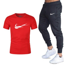 Load image into Gallery viewer, Summer New Tracksuit Men Shorts Casual Men's Sportswear Suit Shorts Brand Clothing Two Pieces Top Tee+Shorts Sweat Suits 2019