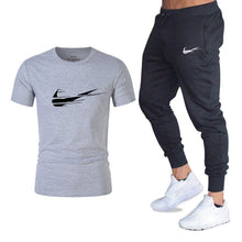 Load image into Gallery viewer, Summer New Tracksuit Men Shorts Casual Men's Sportswear Suit Shorts Brand Clothing Two Pieces Top Tee+Shorts Sweat Suits 2019