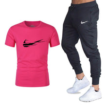 Load image into Gallery viewer, Summer New Tracksuit Men Shorts Casual Men's Sportswear Suit Shorts Brand Clothing Two Pieces Top Tee+Shorts Sweat Suits 2019