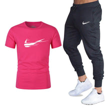 Load image into Gallery viewer, Summer New Tracksuit Men Shorts Casual Men's Sportswear Suit Shorts Brand Clothing Two Pieces Top Tee+Shorts Sweat Suits 2019