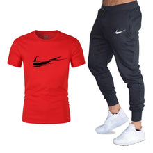 Load image into Gallery viewer, Summer New Tracksuit Men Shorts Casual Men's Sportswear Suit Shorts Brand Clothing Two Pieces Top Tee+Shorts Sweat Suits 2019