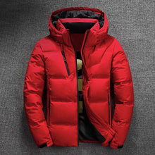 Load image into Gallery viewer, 2019 Winter Jacket Men High Quality Thermal Thick Coat Snow Red Black Parka Male Warm Outwear Fashion White Duck Down Jacket Men