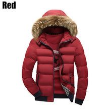 Load image into Gallery viewer, 2019 fashion winter jacket men fur collar hooded men outwear coat classical simple warm parka men spliced jaqueta hombre casacas