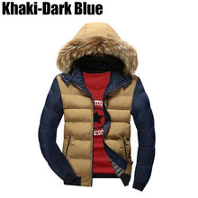 Load image into Gallery viewer, 2019 fashion winter jacket men fur collar hooded men outwear coat classical simple warm parka men spliced jaqueta hombre casacas