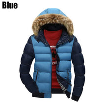 Load image into Gallery viewer, 2019 fashion winter jacket men fur collar hooded men outwear coat classical simple warm parka men spliced jaqueta hombre casacas