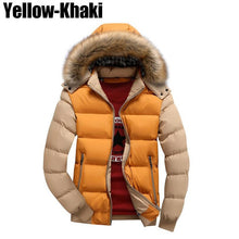 Load image into Gallery viewer, 2019 fashion winter jacket men fur collar hooded men outwear coat classical simple warm parka men spliced jaqueta hombre casacas
