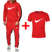 Load image into Gallery viewer, Brand New Men Sets Fashion Autumn winter Sporting Suit Hoodies+Sweatpants+T shirts 3 Pieces Sets Slim Tracksuit Brand clothing
