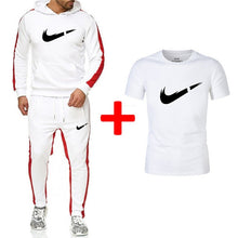 Load image into Gallery viewer, Brand New Men Sets Fashion Autumn winter Sporting Suit Hoodies+Sweatpants+T shirts 3 Pieces Sets Slim Tracksuit Brand clothing