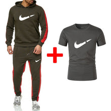 Load image into Gallery viewer, Brand New Men Sets Fashion Autumn winter Sporting Suit Hoodies+Sweatpants+T shirts 3 Pieces Sets Slim Tracksuit Brand clothing