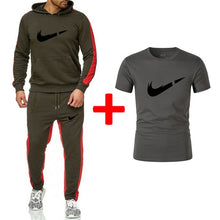 Load image into Gallery viewer, Brand New Men Sets Fashion Autumn winter Sporting Suit Hoodies+Sweatpants+T shirts 3 Pieces Sets Slim Tracksuit Brand clothing
