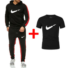 Load image into Gallery viewer, Brand New Men Sets Fashion Autumn winter Sporting Suit Hoodies+Sweatpants+T shirts 3 Pieces Sets Slim Tracksuit Brand clothing