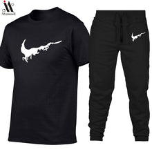 Load image into Gallery viewer, Men's Sets T Shirts+pants Two Pieces Sets Casual Tracksuit Men/Women New Fashion printing suits sportwear Gyms Fitness trousers