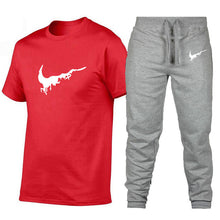 Load image into Gallery viewer, Men's Sets T Shirts+pants Two Pieces Sets Casual Tracksuit Men/Women New Fashion printing suits sportwear Gyms Fitness trousers