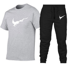 Load image into Gallery viewer, Men's Sets T Shirts+pants Two Pieces Sets Casual Tracksuit Men/Women New Fashion printing suits sportwear Gyms Fitness trousers