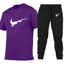 Load image into Gallery viewer, Men's Sets T Shirts+pants Two Pieces Sets Casual Tracksuit Men/Women New Fashion printing suits sportwear Gyms Fitness trousers