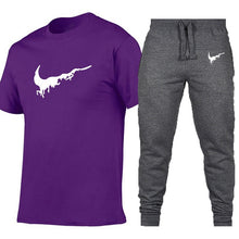 Load image into Gallery viewer, Men's Sets T Shirts+pants Two Pieces Sets Casual Tracksuit Men/Women New Fashion printing suits sportwear Gyms Fitness trousers