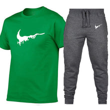 Load image into Gallery viewer, Men's Sets T Shirts+pants Two Pieces Sets Casual Tracksuit Men/Women New Fashion printing suits sportwear Gyms Fitness trousers