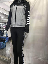 Load image into Gallery viewer, Autumn Pink Letter Print Tracksuit for Women Long Sleeve Casual 2 Piece Outfits Plus Size Clothing Two Piece Set Pants Suits