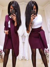Load image into Gallery viewer, 2019 New Suits Office Lady Formal Dress  Business Wear Women Long Blazer Jacket Sheath Dress 2 Piece Women's Sets
