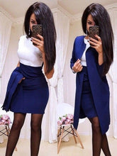 Load image into Gallery viewer, 2019 New Suits Office Lady Formal Dress  Business Wear Women Long Blazer Jacket Sheath Dress 2 Piece Women's Sets