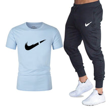Load image into Gallery viewer, Men's Sets T Shirts+pants Two Pieces Sets Casual Tracksuit Men/Women New Fashion printing suits sportwear Gyms Fitness trousers