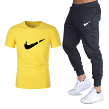 Load image into Gallery viewer, Men's Sets T Shirts+pants Two Pieces Sets Casual Tracksuit Men/Women New Fashion printing suits sportwear Gyms Fitness trousers