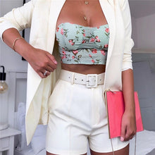 Load image into Gallery viewer, Hugcitar pink blazer suit top shorts 2 two pieces set with belt