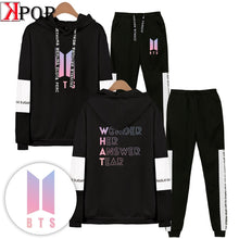 Load image into Gallery viewer, Bangtan Boys Print Casual Popular long sleeve hood+trousers Set Hoodies Women/Men Sweatshirt fashion  Streetwear Plus size 4XL