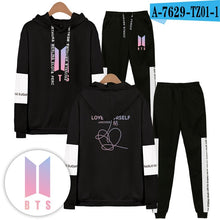 Load image into Gallery viewer, Bangtan Boys Print Casual Popular long sleeve hood+trousers Set Hoodies Women/Men Sweatshirt fashion  Streetwear Plus size 4XL