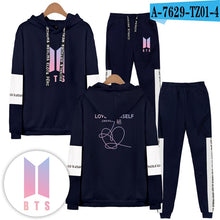Load image into Gallery viewer, Bangtan Boys Print Casual Popular long sleeve hood+trousers Set Hoodies Women/Men Sweatshirt fashion  Streetwear Plus size 4XL