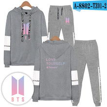 Load image into Gallery viewer, Bangtan Boys Print Casual Popular long sleeve hood+trousers Set Hoodies Women/Men Sweatshirt fashion  Streetwear Plus size 4XL