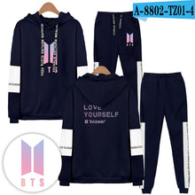Load image into Gallery viewer, Bangtan Boys Print Casual Popular long sleeve hood+trousers Set Hoodies Women/Men Sweatshirt fashion  Streetwear Plus size 4XL