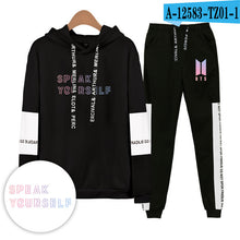Load image into Gallery viewer, Bangtan Boys Print Casual Popular long sleeve hood+trousers Set Hoodies Women/Men Sweatshirt fashion  Streetwear Plus size 4XL