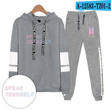 Load image into Gallery viewer, Bangtan Boys Print Casual Popular long sleeve hood+trousers Set Hoodies Women/Men Sweatshirt fashion  Streetwear Plus size 4XL