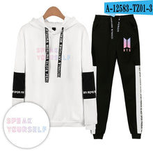 Load image into Gallery viewer, Bangtan Boys Print Casual Popular long sleeve hood+trousers Set Hoodies Women/Men Sweatshirt fashion  Streetwear Plus size 4XL