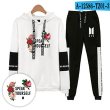 Load image into Gallery viewer, Bangtan Boys Print Casual Popular long sleeve hood+trousers Set Hoodies Women/Men Sweatshirt fashion  Streetwear Plus size 4XL