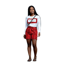 Load image into Gallery viewer, S3618 Hot Sale Casual Snake Short Sleeve Top T-Shirt + Straight Short Hot Pants Two Piece Set Women Fashion Set