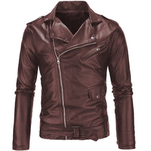 Load image into Gallery viewer, New Street Men's Leather Jacket Coat British Fashion Men's Leather Garment   S-5XL