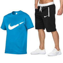 Load image into Gallery viewer, 2019 Brand t shirt Men Sets Fashion Summer cotton short sleeve Sporting Suit T-shirt +shorts Mens 2 Pieces Sets casual clothing