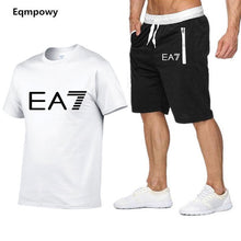 Load image into Gallery viewer, Summer Set Print EA7 Men Short + t-Shirt Vacation Suit Slim Fit Sets Summer Fitness Streetwear Tracksuit Clothes Mens