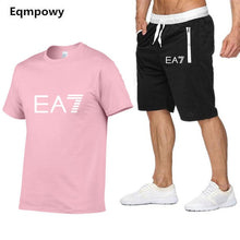 Load image into Gallery viewer, Summer Set Print EA7 Men Short + t-Shirt Vacation Suit Slim Fit Sets Summer Fitness Streetwear Tracksuit Clothes Mens
